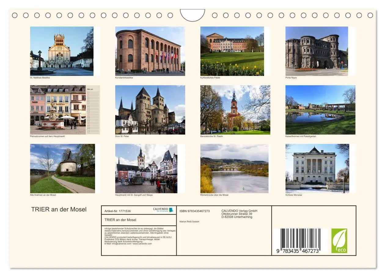 Bild: 9783435467273 | TRIER an der Mosel (Wandkalender 2025 DIN A4 quer), CALVENDO...