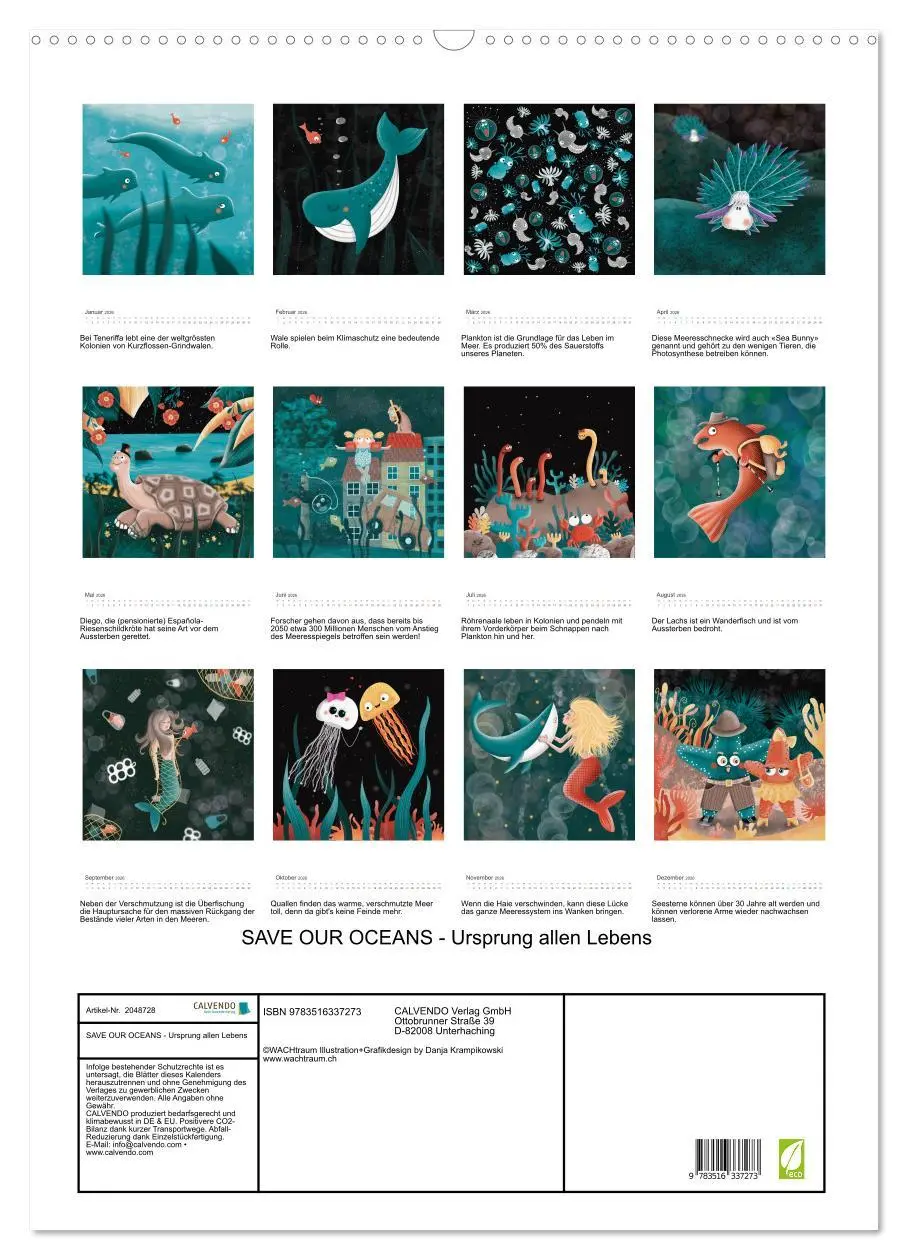 Bild: 9783516337273 | SAVE OUR OCEANS - Ursprung allen Lebens (Wandkalender 2026 DIN A2...
