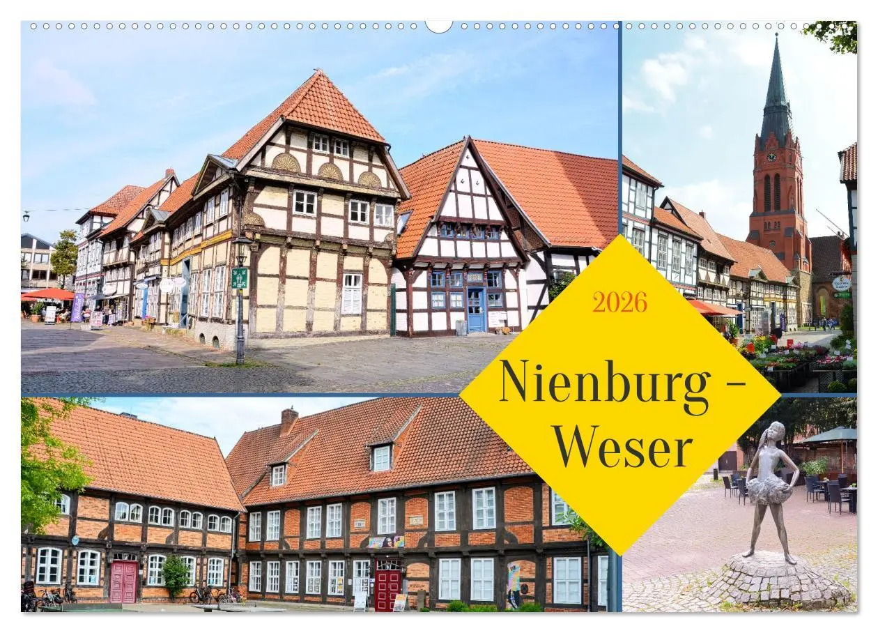 Cover: 9783516647273 | Nienburg - Weser (Wandkalender 2026 DIN A2 quer), CALVENDO...
