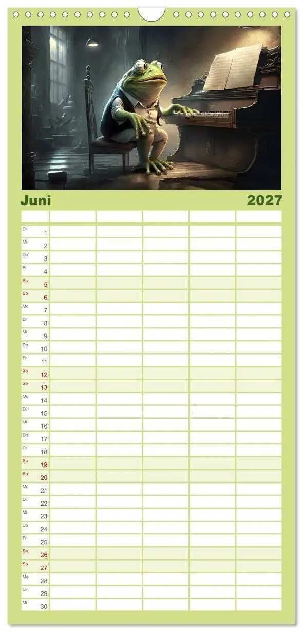Bild: 9783594317273 | Familienplaner 2027 - Frosch Konzert mit 5 Spalten (Wandkalender,...