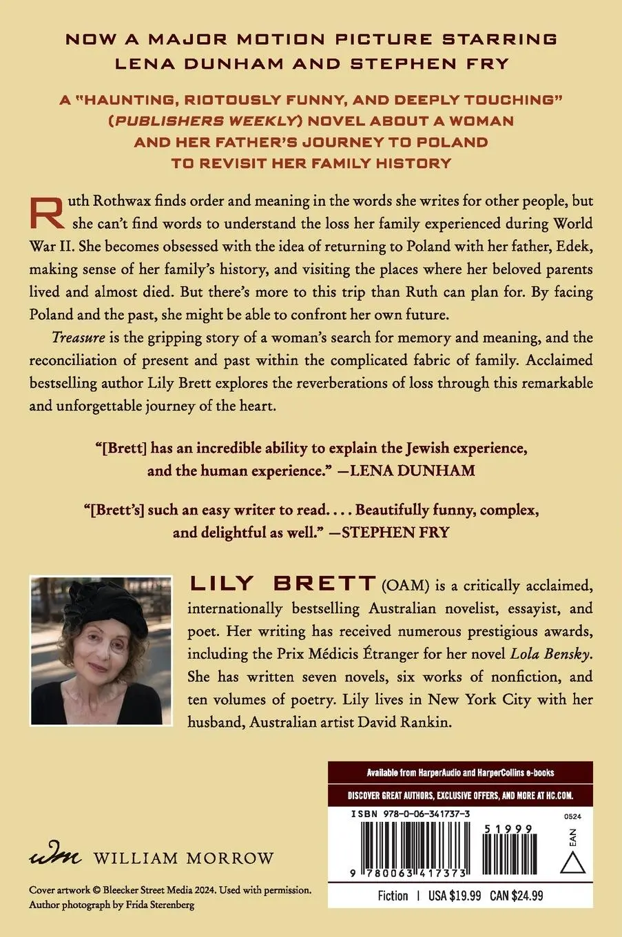 Rückseite: 9780063417373 | Treasure [Movie Tie-In] | A Novel | Lily Brett | Taschenbuch | 544 S.