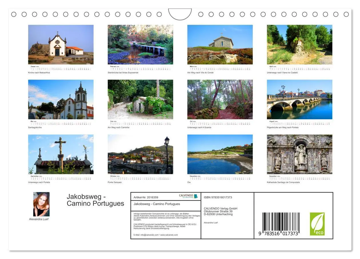 Bild: 9783516017373 | Jakobsweg - Camino Portugues (Wandkalender 2026 DIN A4 quer),...