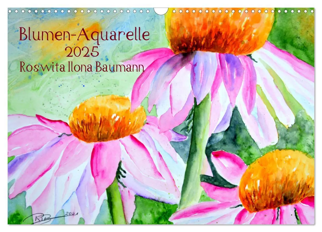 Cover: 9783383807473 | Blumen-Aquarelle (Wandkalender 2025 DIN A3 quer), CALVENDO...