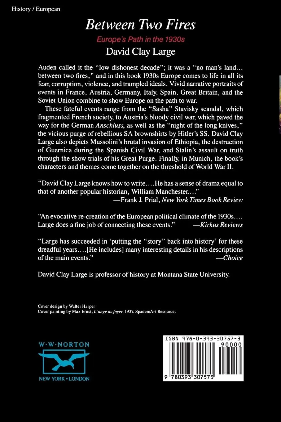 Rückseite: 9780393307573 | Between Two Fires | Europe's Path in the 1930s | David Clay Large