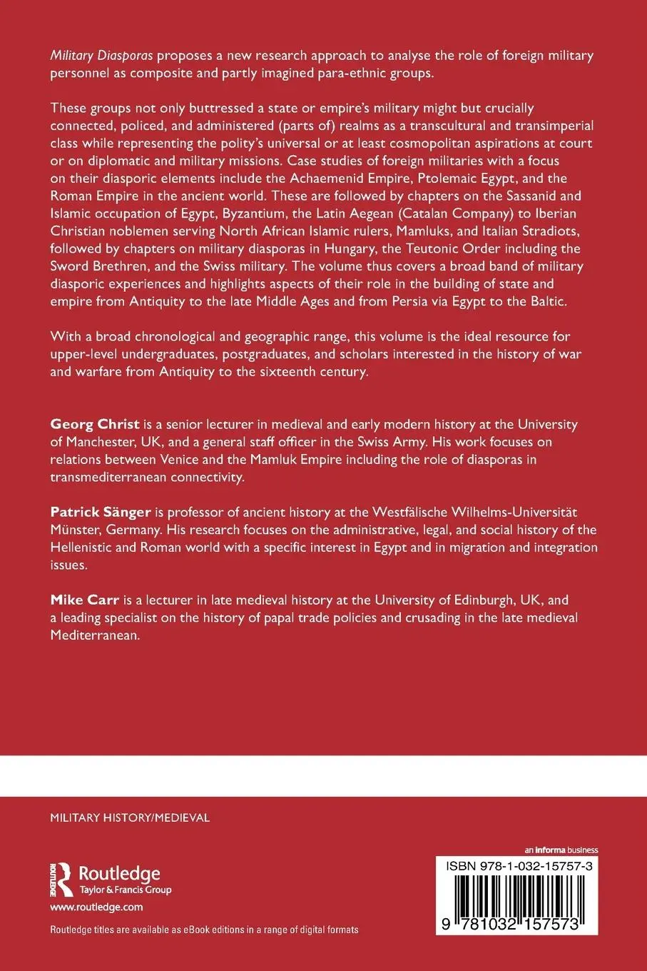 Rückseite: 9781032157573 | Military Diasporas | Georg Christ (u. a.) | Taschenbuch | Englisch