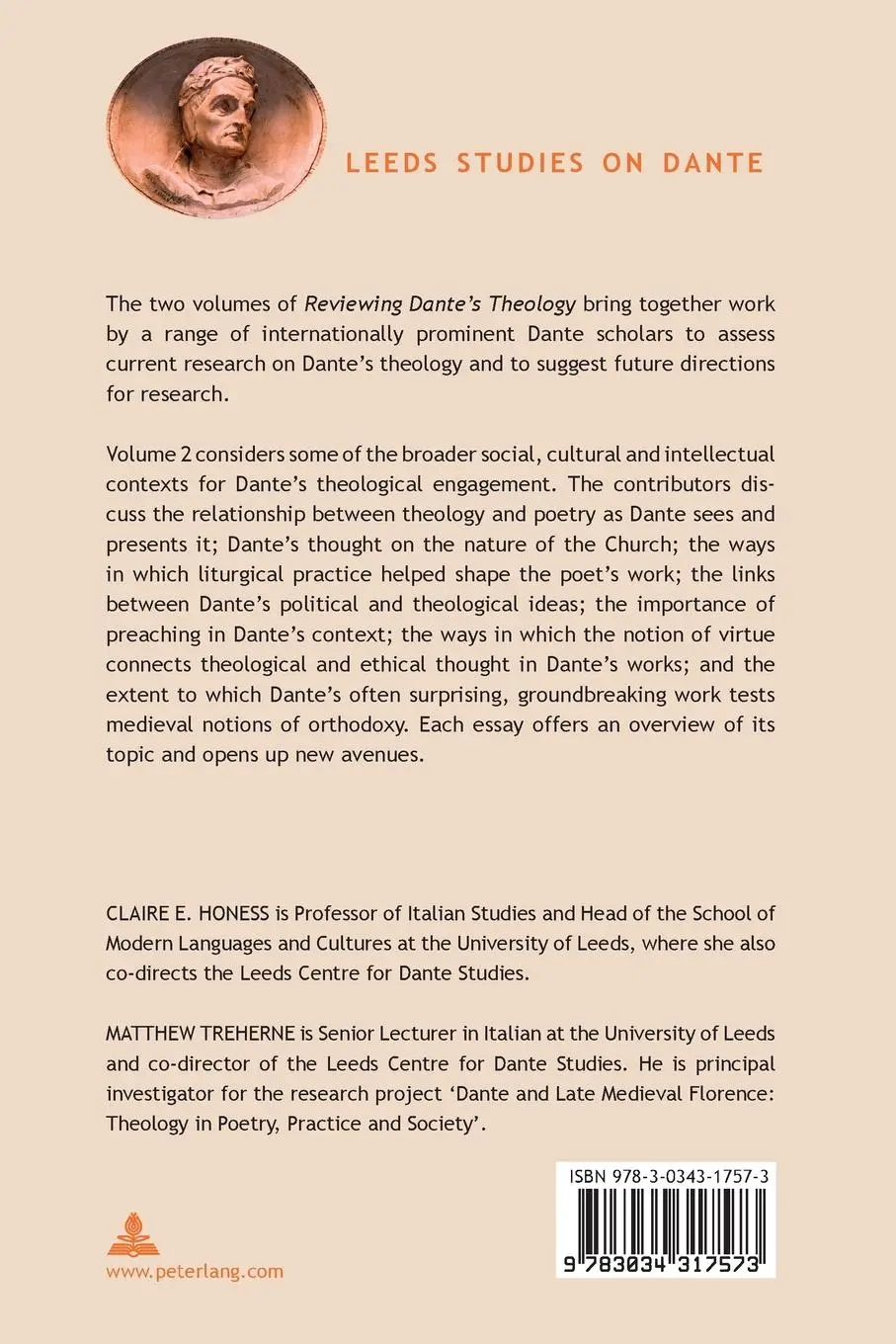 Rückseite: 9783034317573 | Reviewing Dante's Theology | Volume 2 | Matthew Treherne (u. a.)