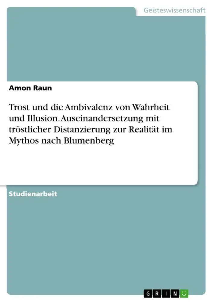 Cover: 9783346187673 | Trost und die Ambivalenz von Wahrheit und Illusion....