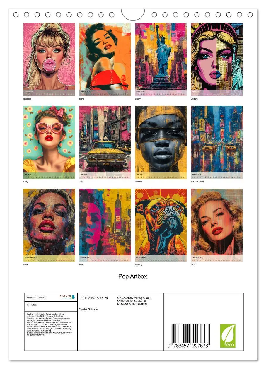 Bild: 9783457207673 | Pop Artbox (Wandkalender 2025 DIN A4 hoch), CALVENDO Monatskalender