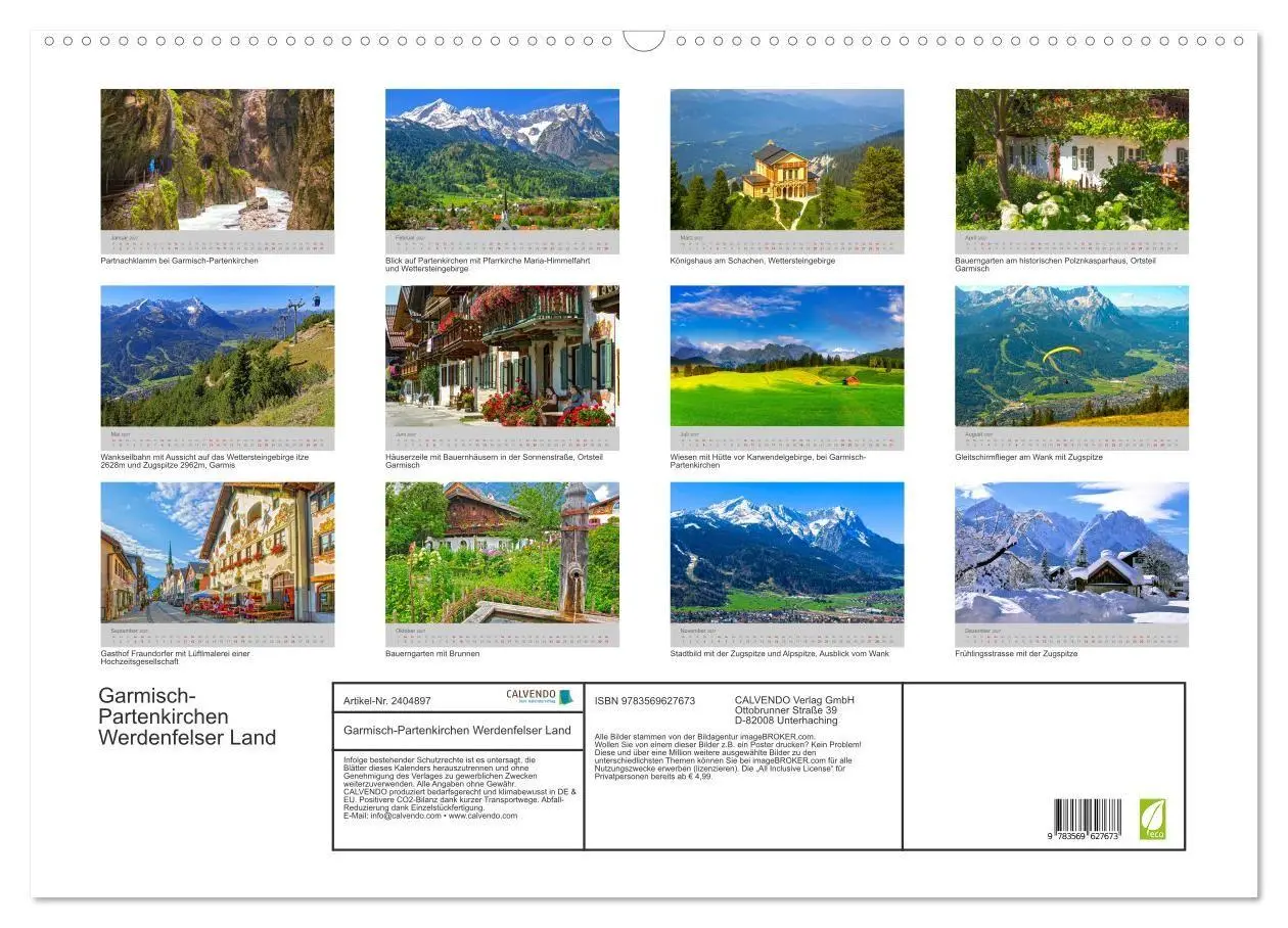 Bild: 9783569627673 | Garmisch-Partenkirchen Werdenfelser Land (Wandkalender 2027 DIN A2...