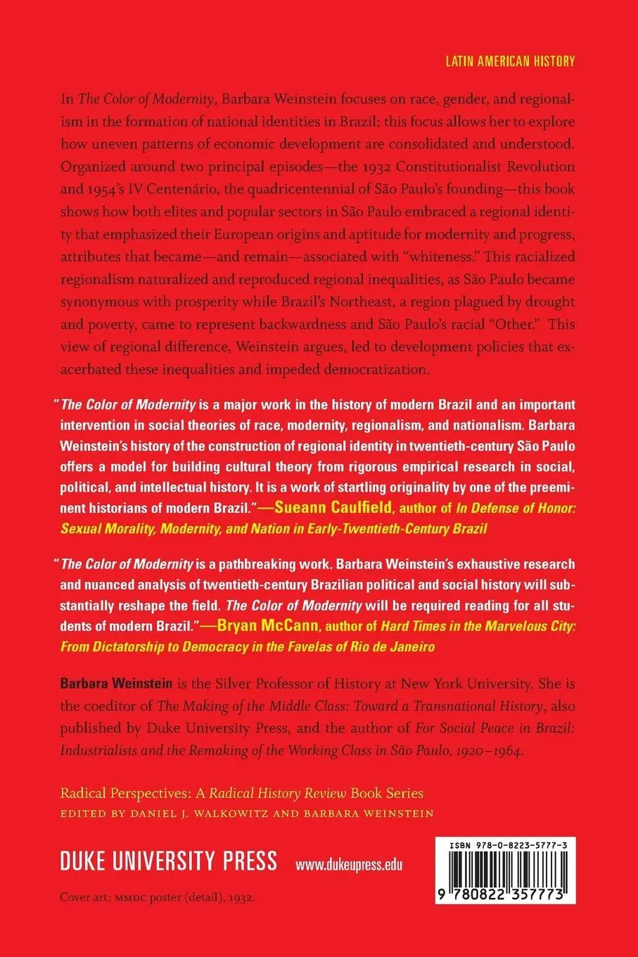 Rückseite: 9780822357773 | The Color of Modernity | Barbara Weinstein | Taschenbuch | Englisch