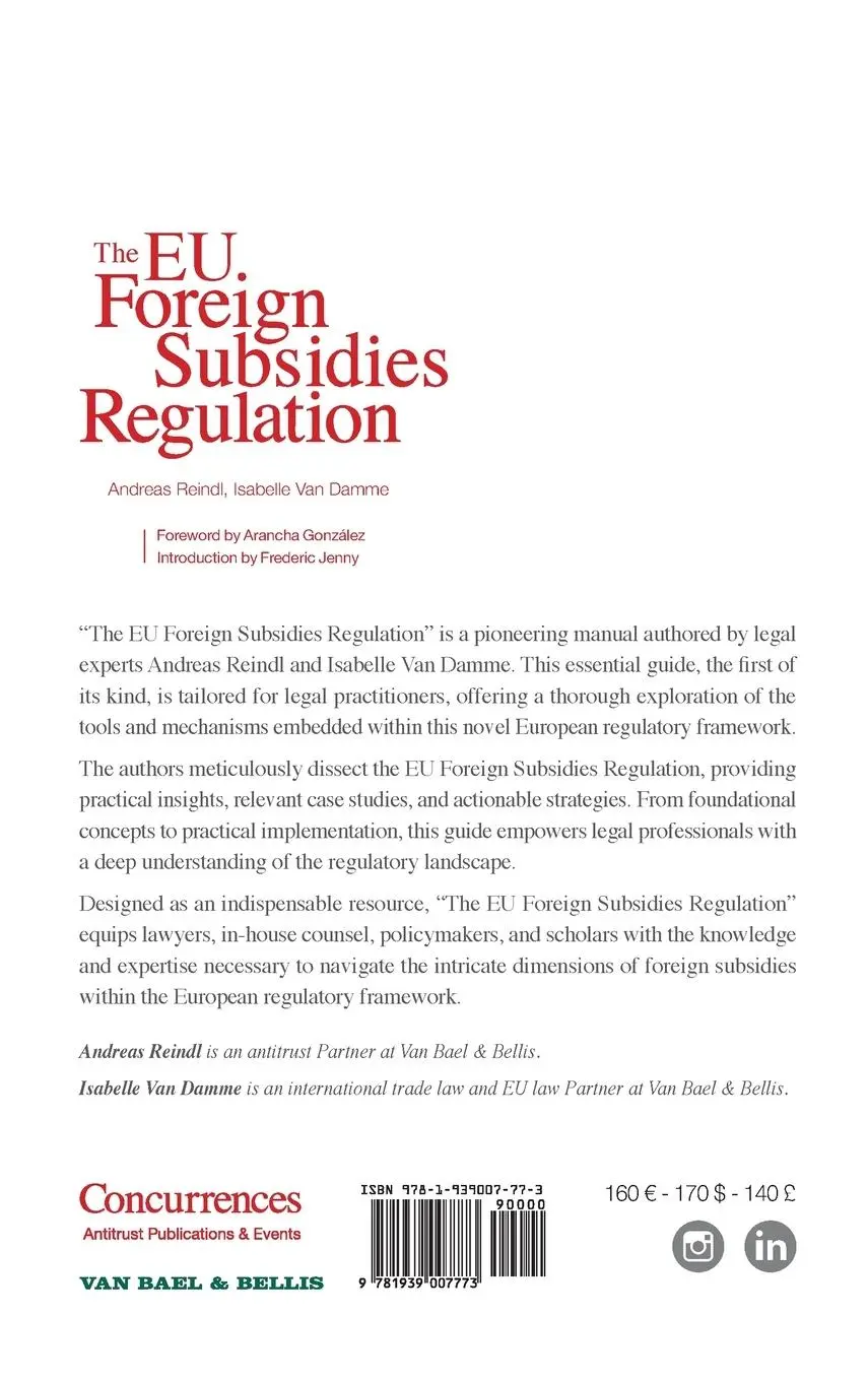 Rückseite: 9781939007773 | The EU Foreign Subsidies Regulation | Andreas Reindl | Buch | Englisch