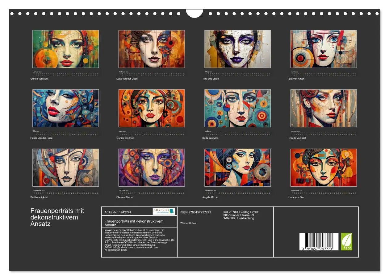 Bild: 9783457297773 | Frauenporträts mit dekonstruktivem Ansatz (Wandkalender 2026 DIN A3...