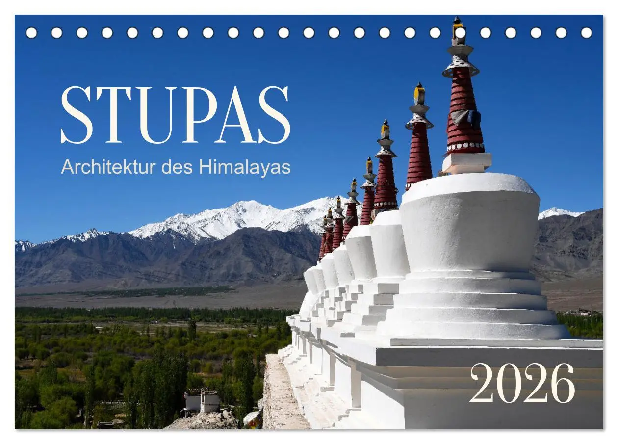 Cover: 9783457507773 | Stupas - Architektur des Himalayas (Tischkalender 2026 DIN A5...