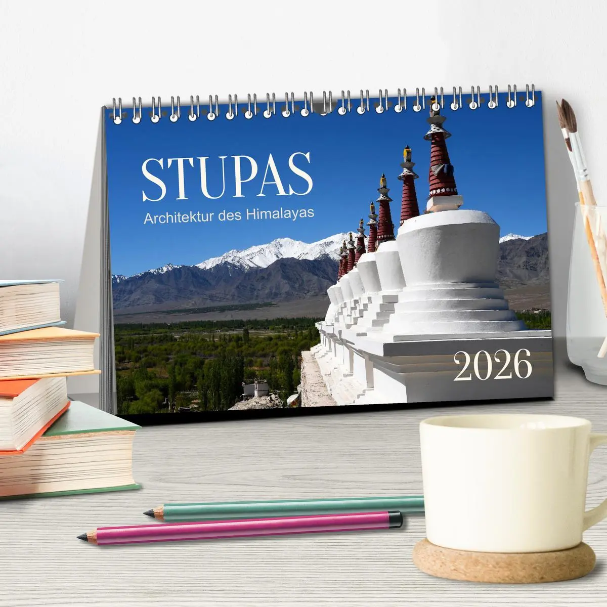 Bild: 9783457507773 | Stupas - Architektur des Himalayas (Tischkalender 2026 DIN A5...