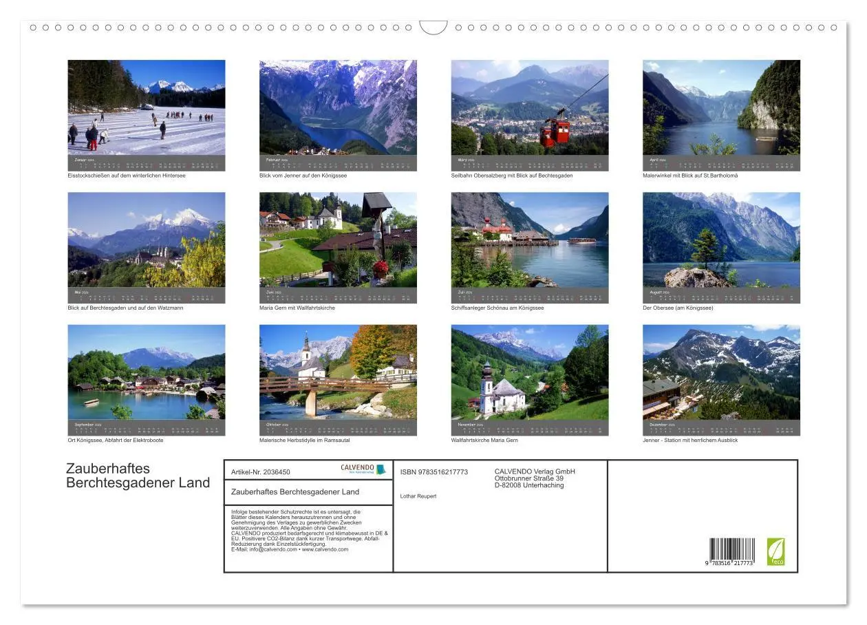 Bild: 9783516217773 | Zauberhaftes Berchtesgadener Land (Wandkalender 2026 DIN A2 quer),...