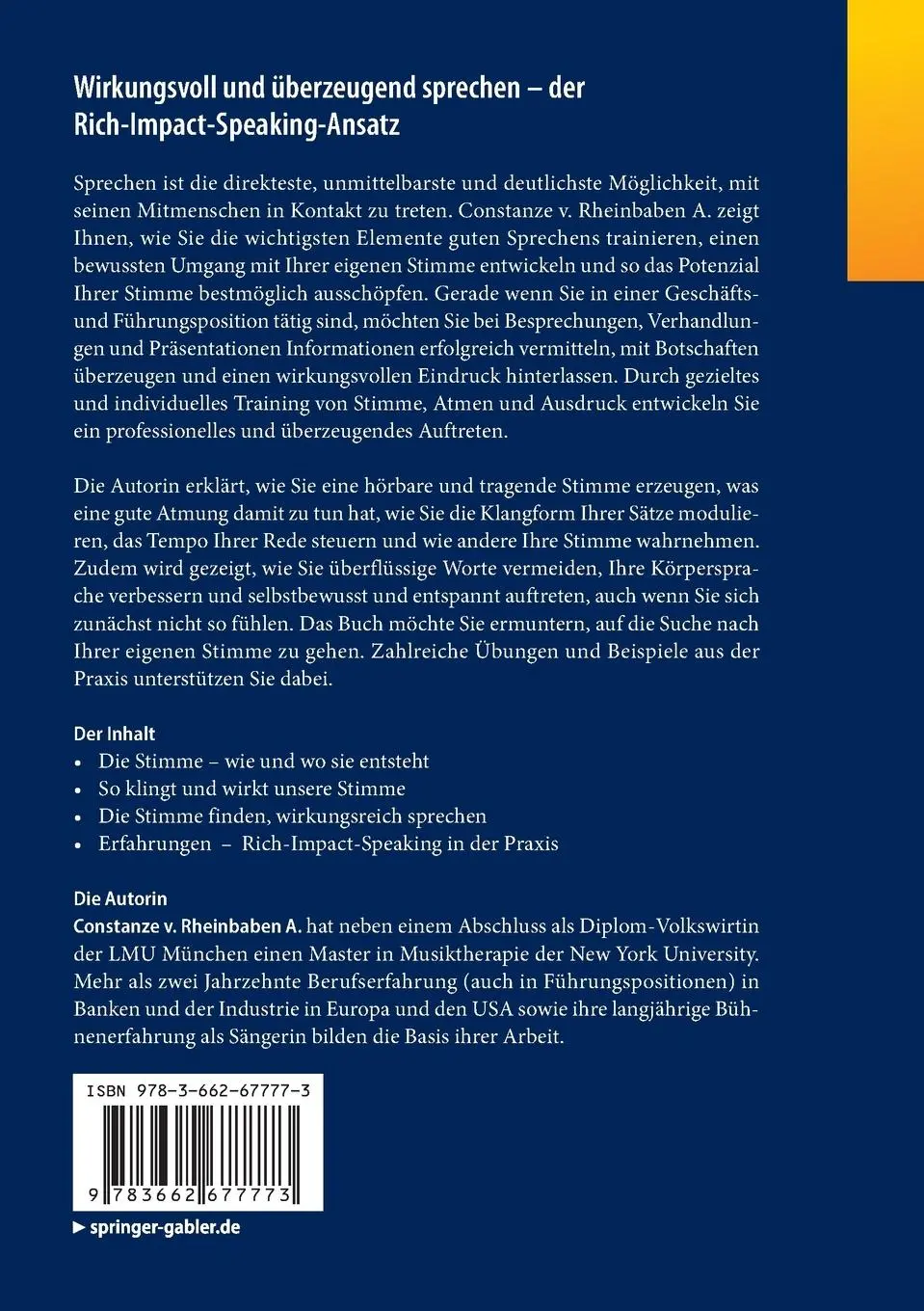 Rückseite: 9783662677773 | Wirkungsvoll und überzeugend sprechen - der...