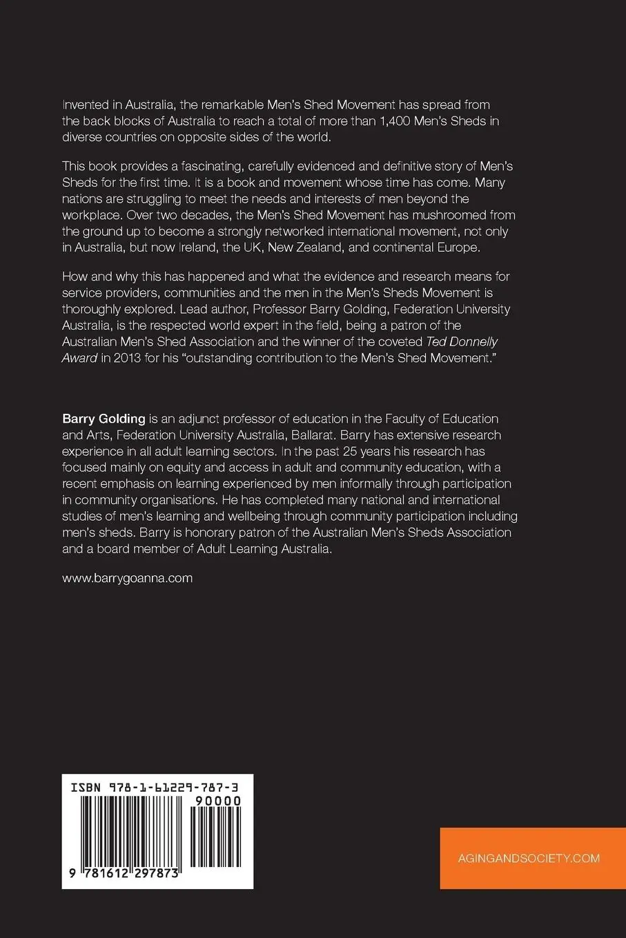Rückseite: 9781612297873 | The Men's Shed Movement | The Company of Men | Barry Golding | Buch