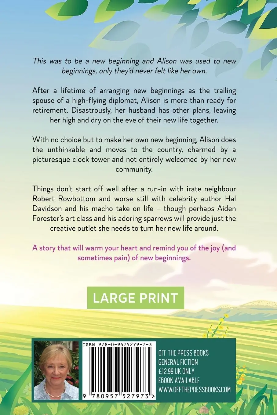 Rückseite: 9780957527973 | Alison's New Beginnings | Large Print Edition | Fiona Fieldhouse