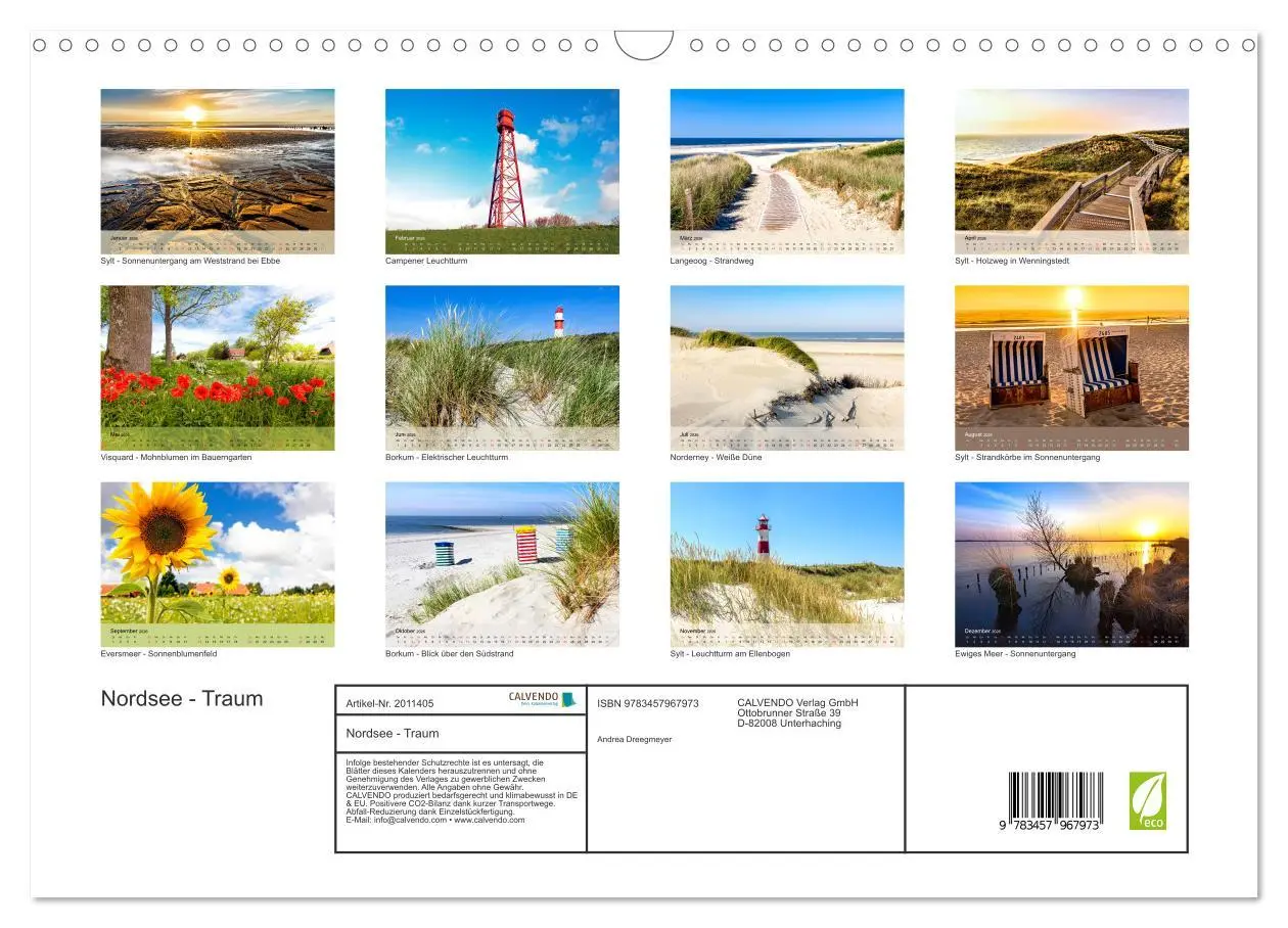 Bild: 9783457967973 | Nordsee - Traum (Wandkalender 2026 DIN A3 quer), CALVENDO...