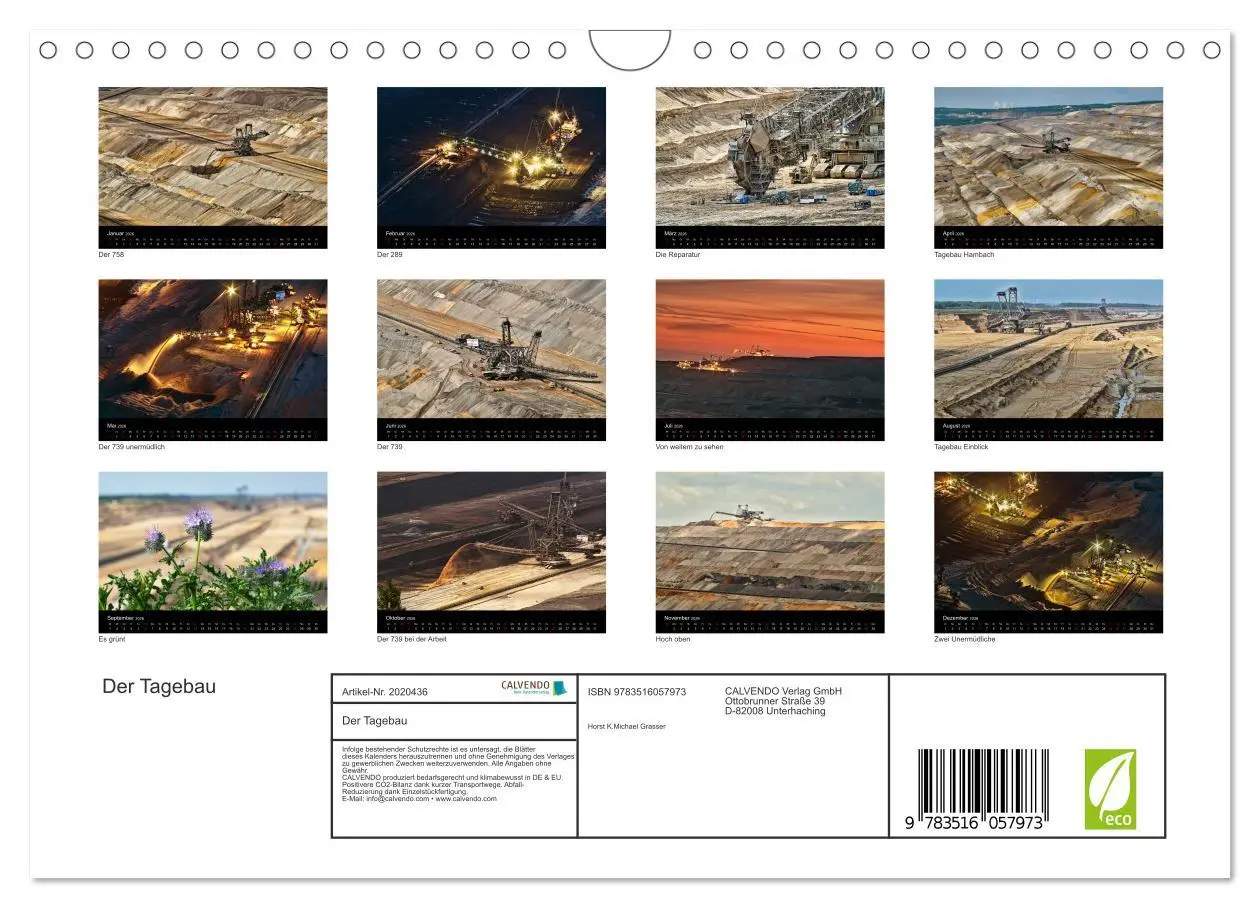 Bild: 9783516057973 | Der Tagebau (Wandkalender 2026 DIN A4 quer), CALVENDO Monatskalender