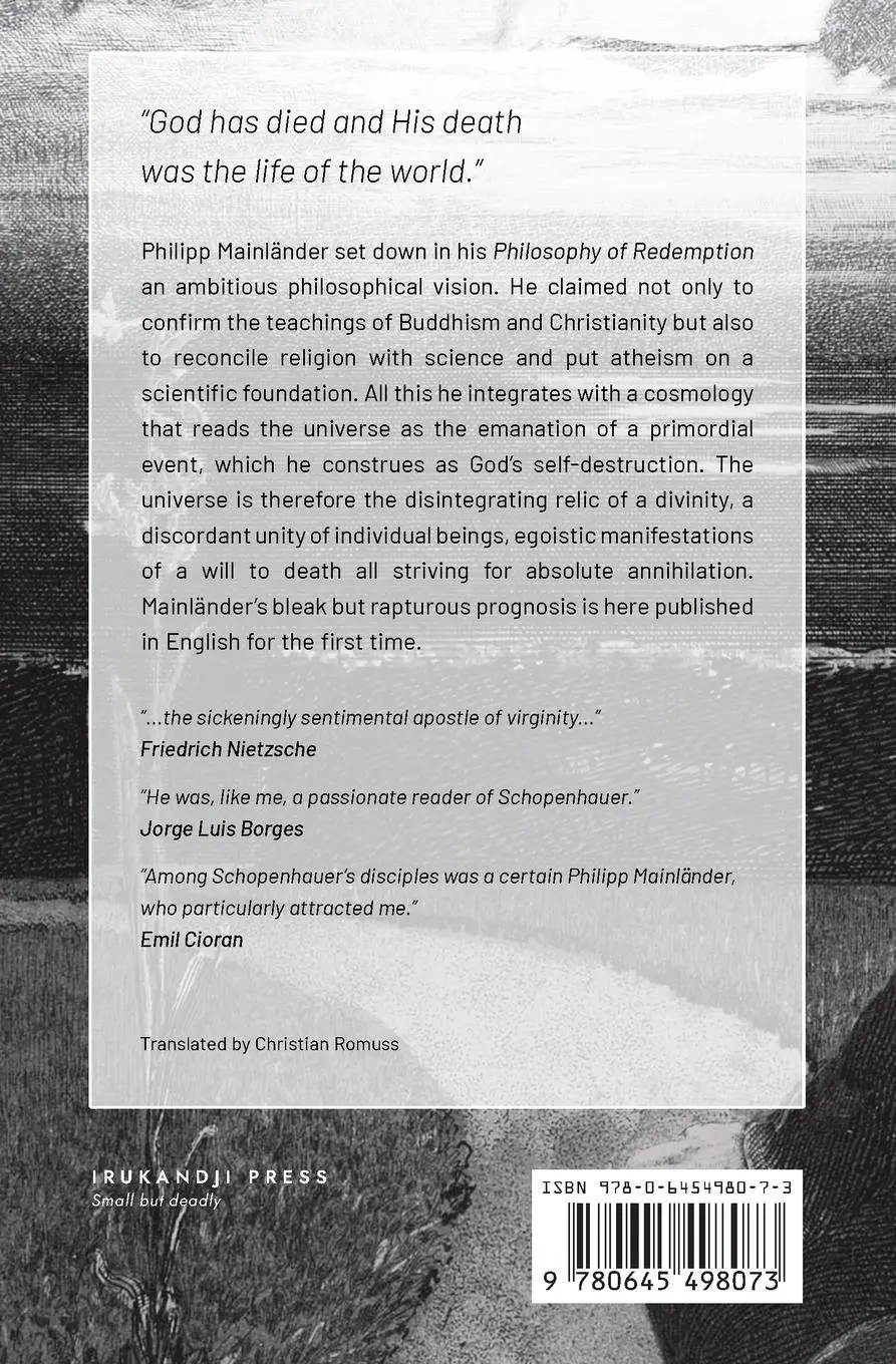 Rückseite: 9780645498073 | The Philosophy of Redemption | Philipp Mainländer | Taschenbuch | 2024