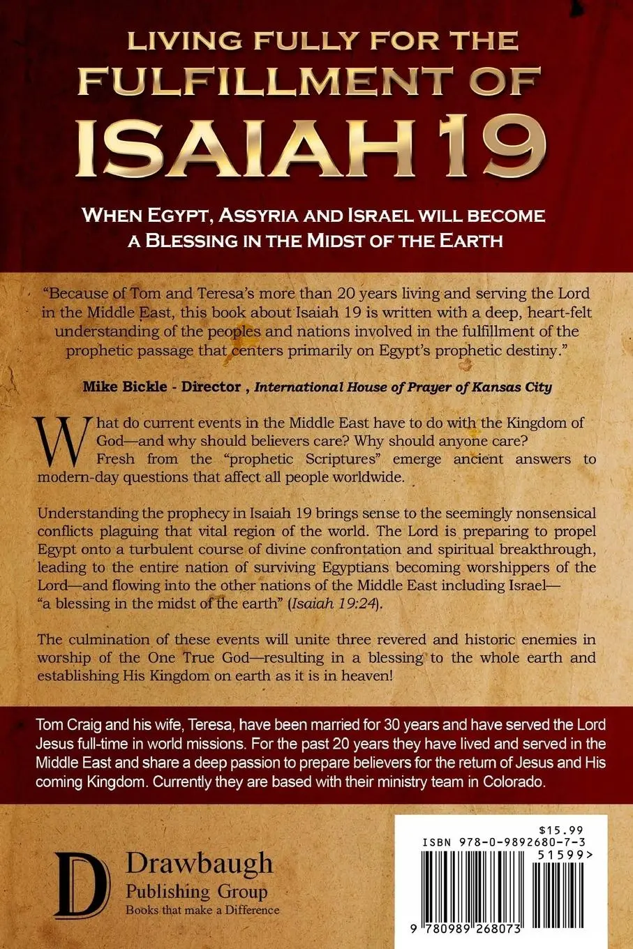 Rückseite: 9780989268073 | Living Fully for the Fulfillment of Isaiah 19 | Tom Craig | Buch