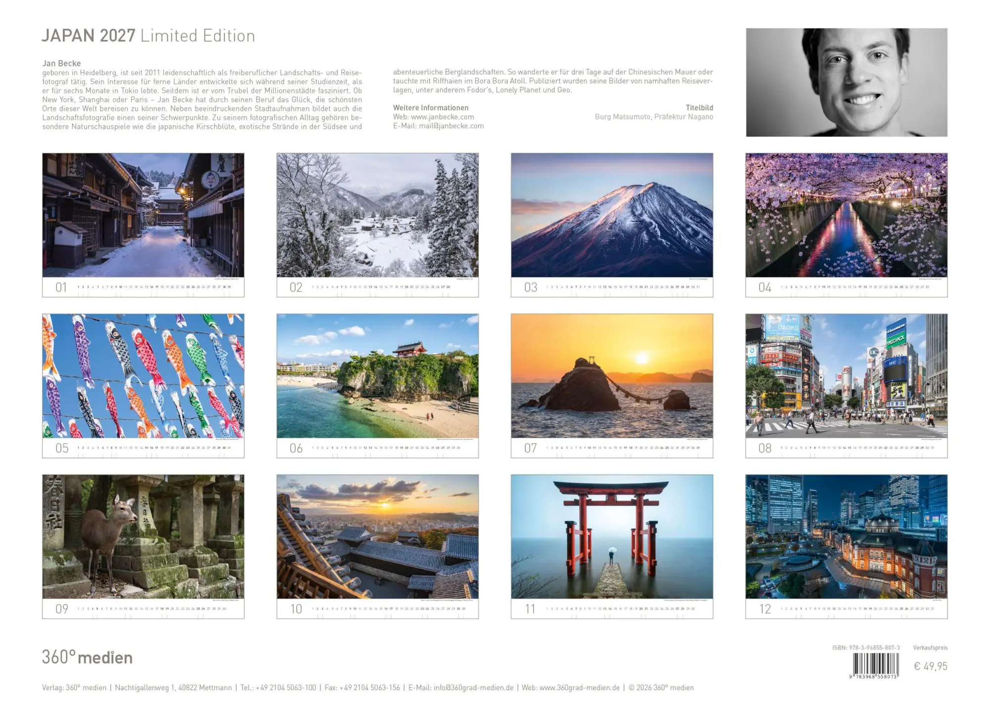 Bild: 9783968558073 | Japan Exklusivkalender 2027 | Jan Becke | Kalender | 14 S. | Deutsch