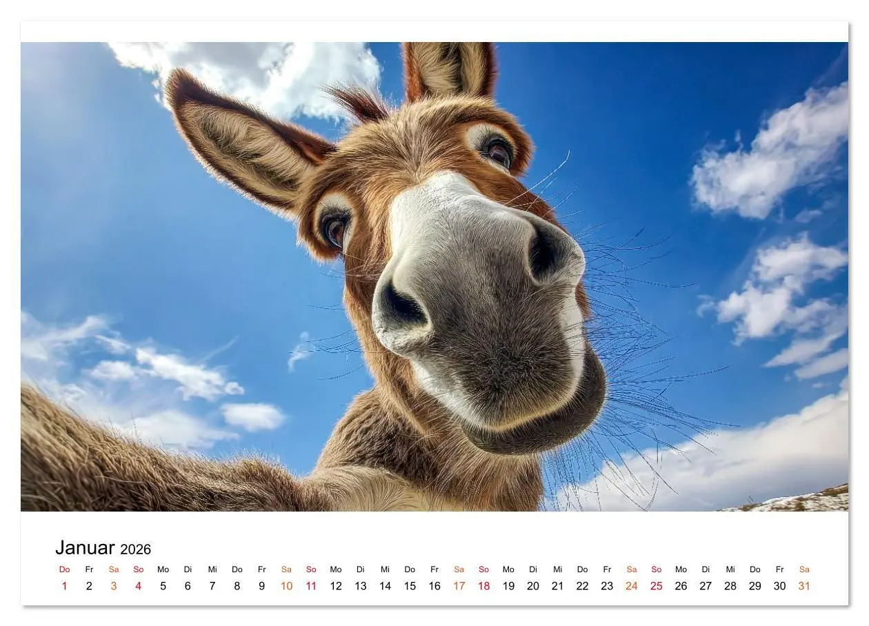 Bild: 9783516628173 | Esel - sanfte Seelen, große Ohren (Wandkalender 2026 DIN A2 quer),...