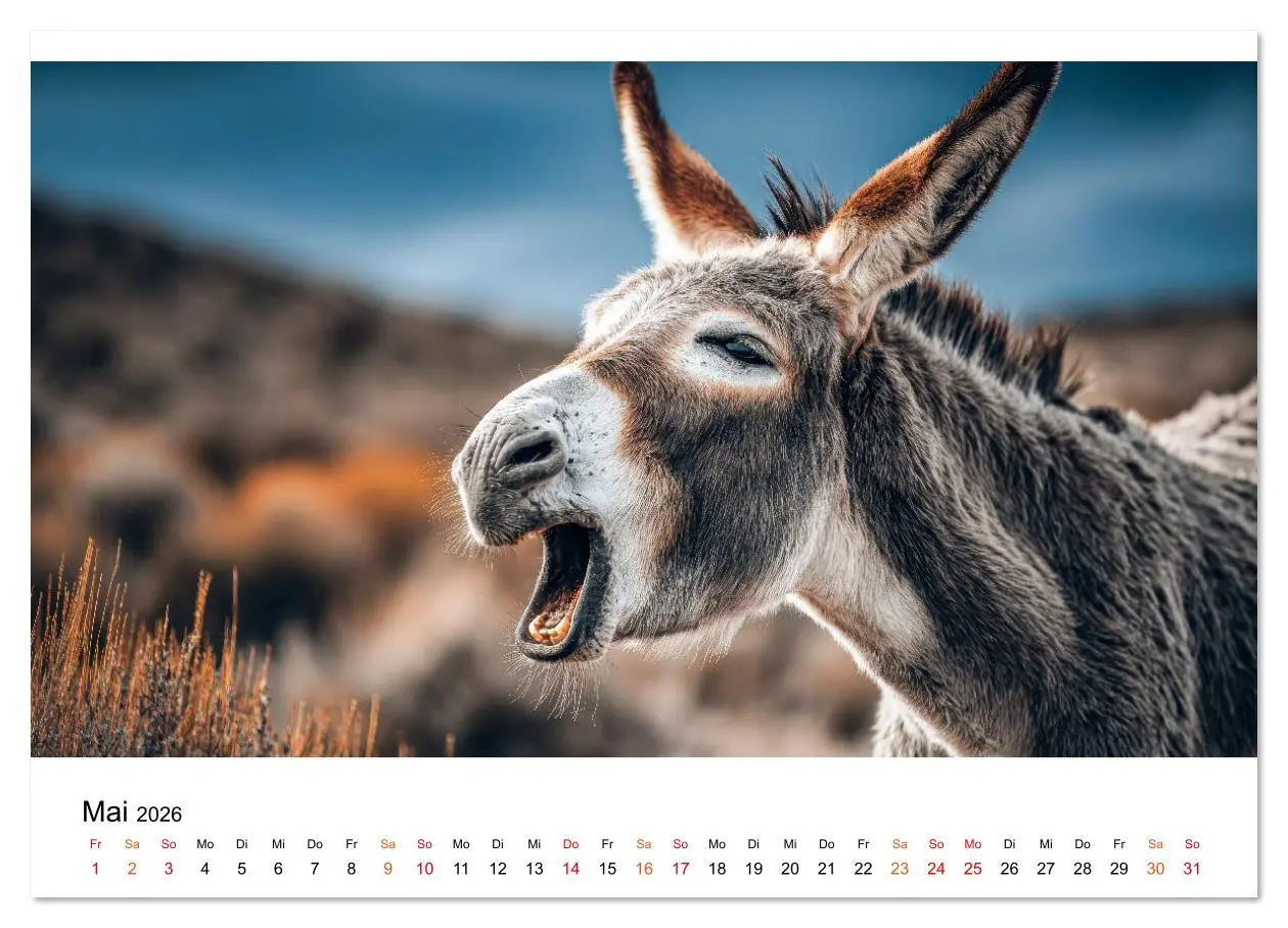 Bild: 9783516628173 | Esel - sanfte Seelen, große Ohren (Wandkalender 2026 DIN A2 quer),...