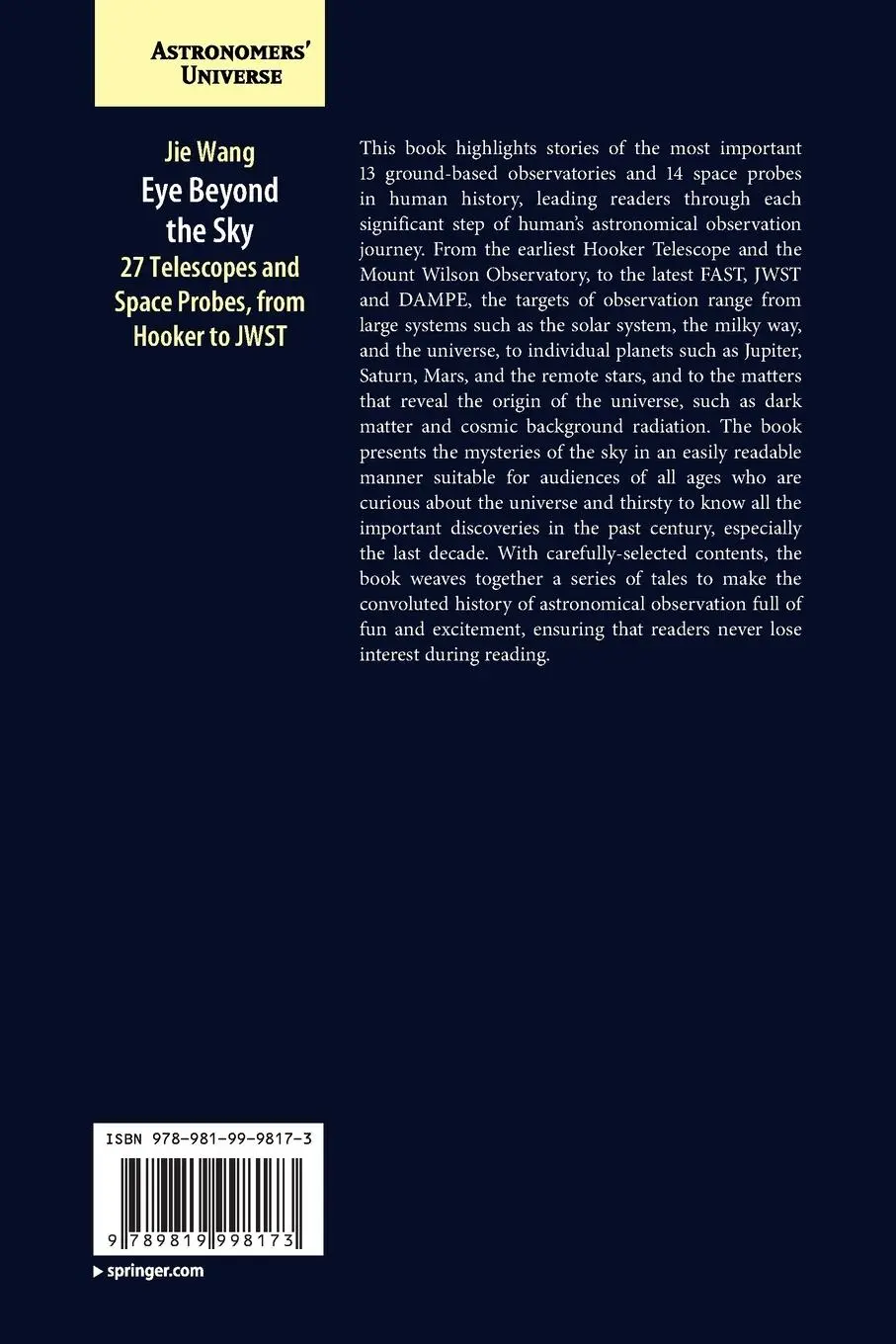 Rückseite: 9789819998173 | Eye Beyond the Sky | Jie Wang | Taschenbuch | viii | Englisch | 2024