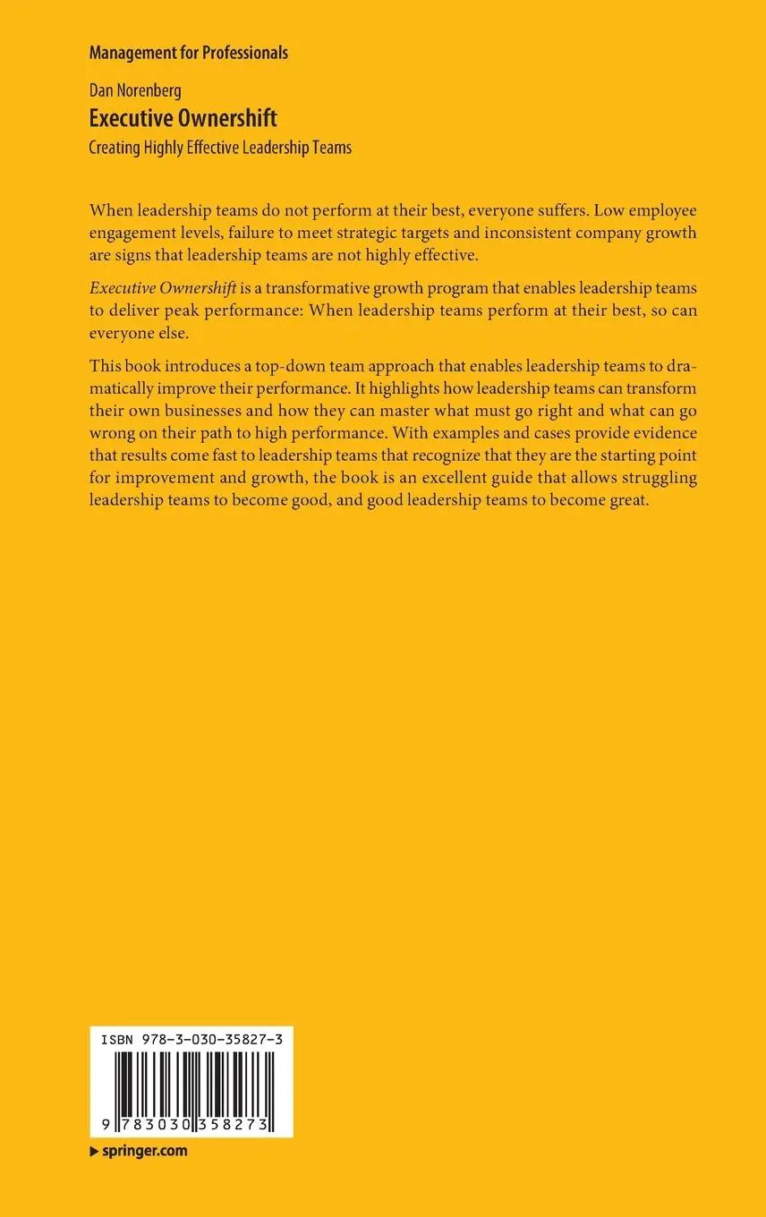 Rückseite: 9783030358273 | Executive Ownershift | Creating Highly Effective Leadership Teams | xv