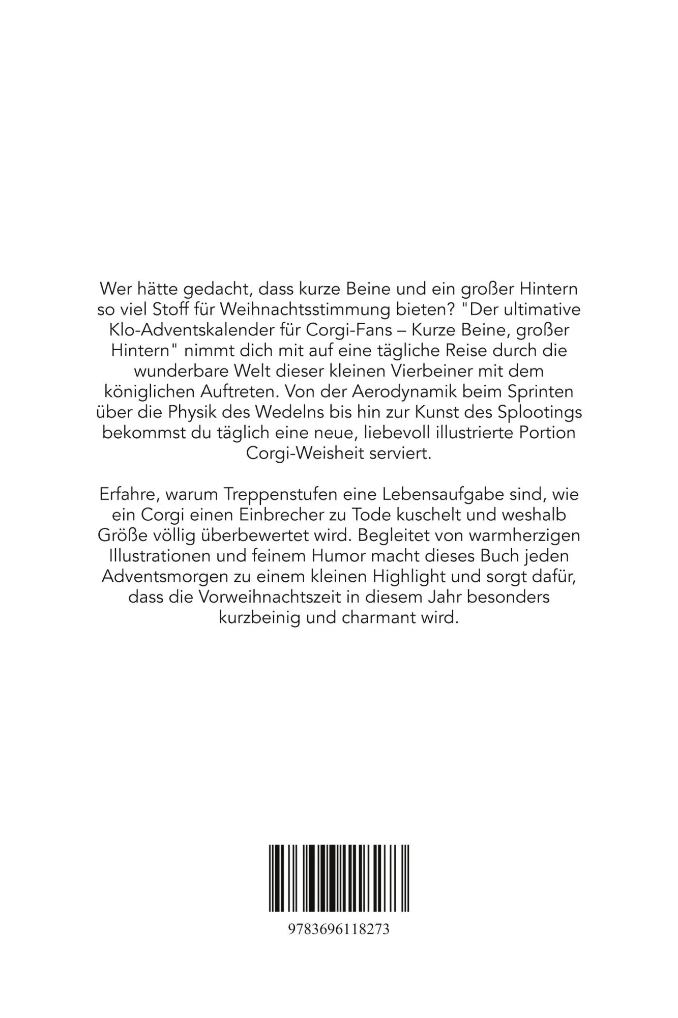 Rückseite: 9783696118273 | Der ultimative Klo-Adventskalender für Corgi-Fans | Isabella Münch
