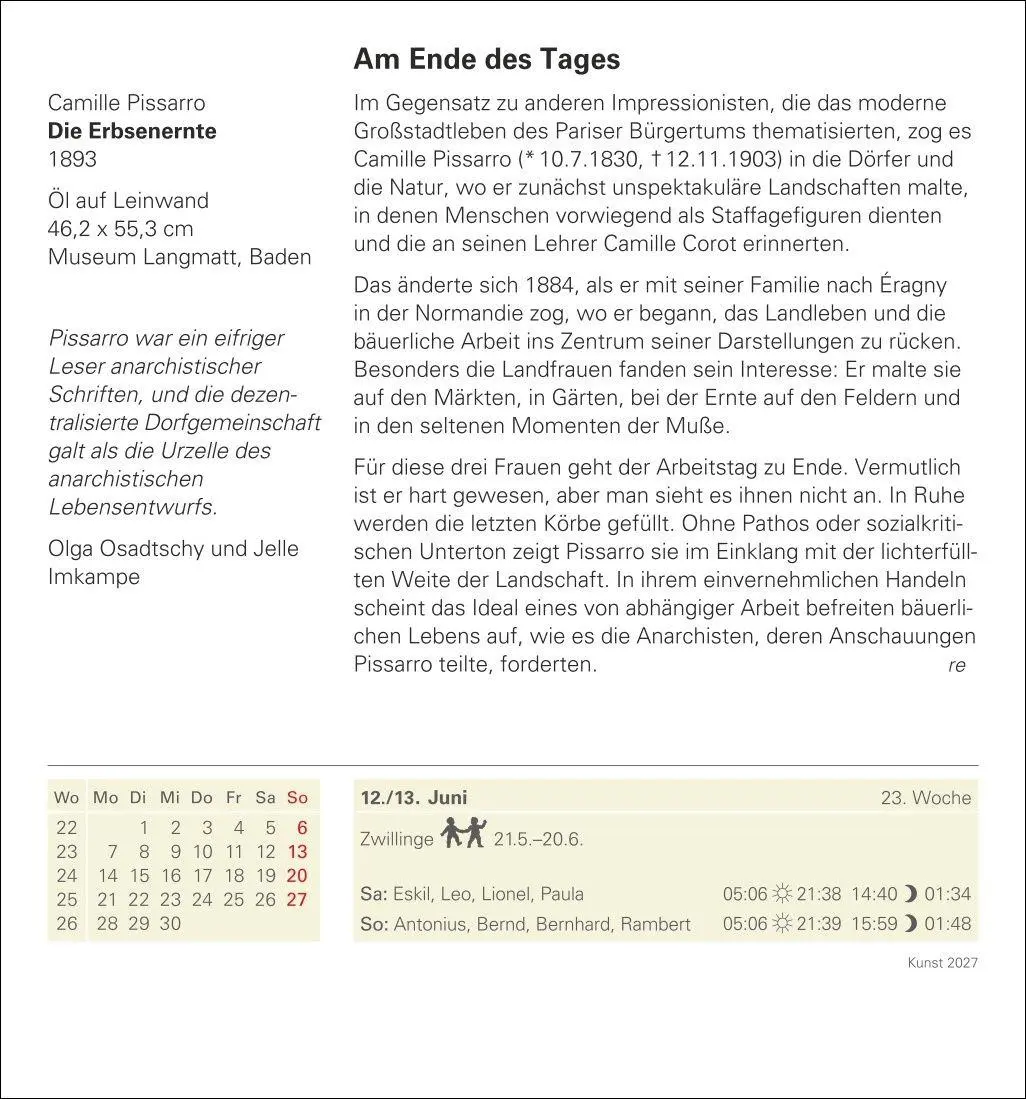 Bild: 9783840038273 | Kunst Tagesabreißkalender 2027 - Kulturkalender - Künstler, Werke,...
