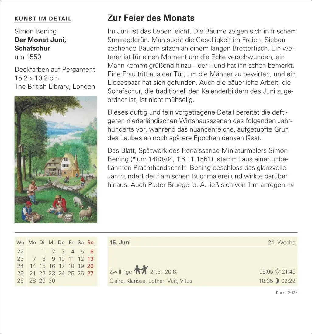 Bild: 9783840038273 | Kunst Tagesabreißkalender 2027 - Kulturkalender - Künstler, Werke,...
