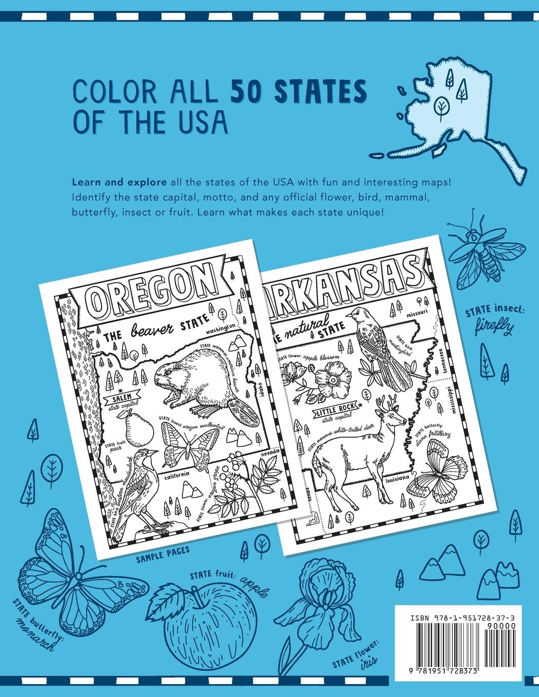 Rückseite: 9781951728373 | The United States of America Coloring Book | Jen Racine | Taschenbuch