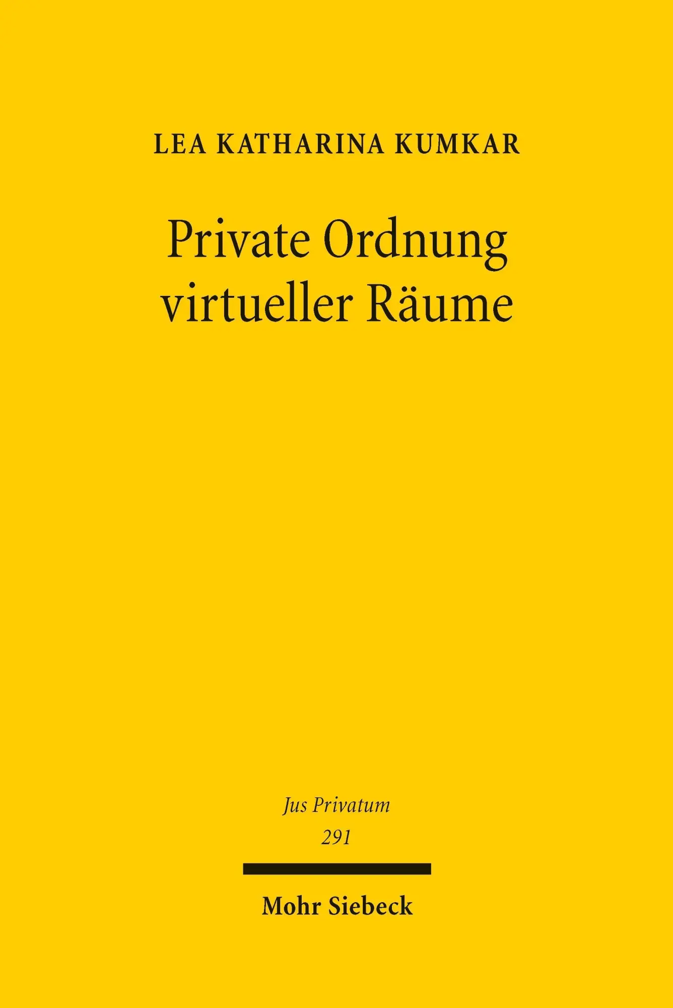 Cover: 9783161648373 | Private Ordnung virtueller Räume | Lea Katharina Kumkar | Buch | 2026