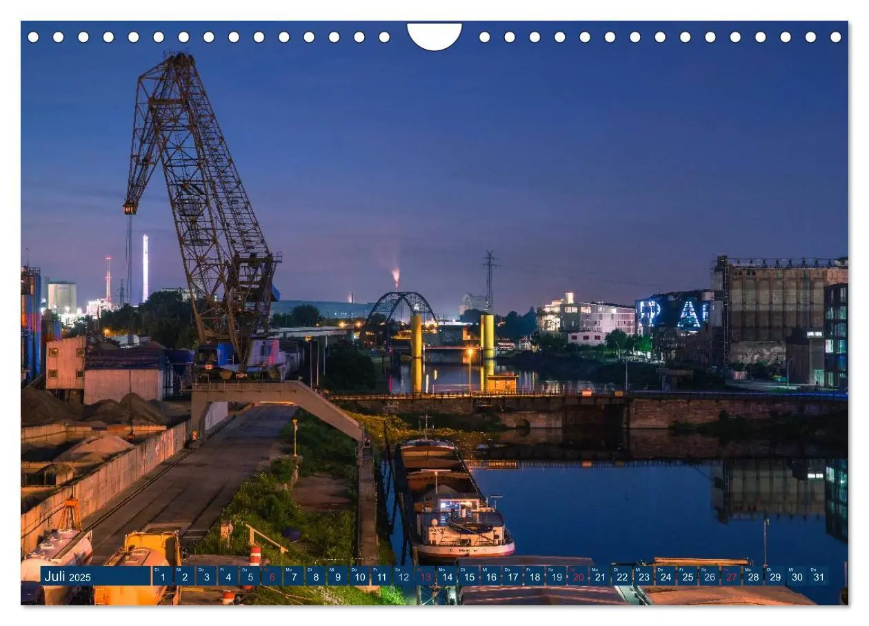 Bild: 9783435598373 | Mannheim 2025 - wenn es Nacht wird im Hafen (Wandkalender 2025 DIN...