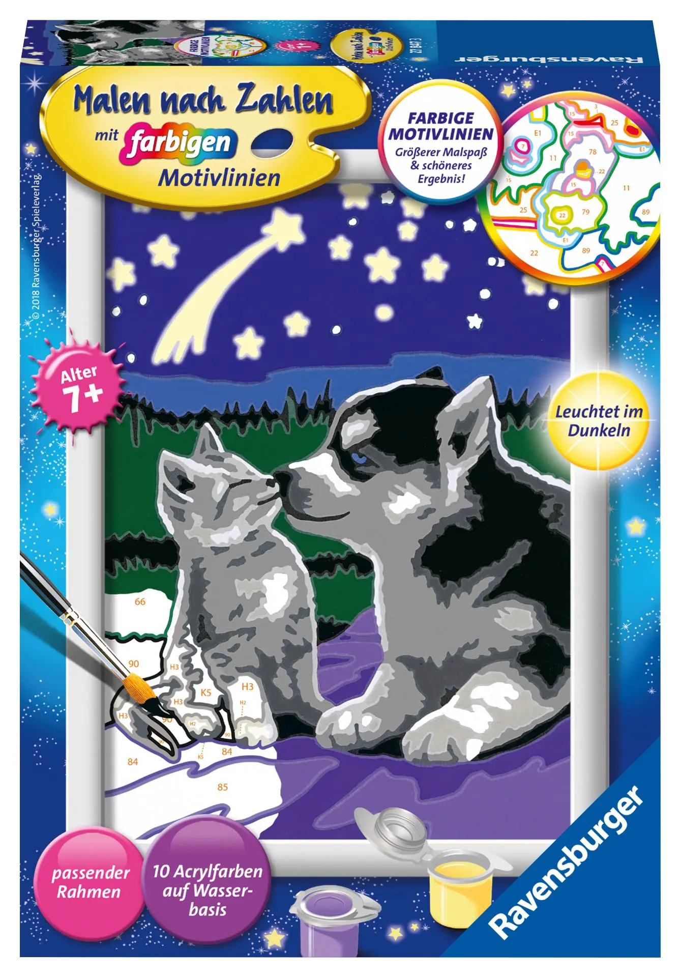 Cover: 4005556278473 | Hund und Katze. Malen nach Zahlen Serie E Brilliant | Spiel | Spiel