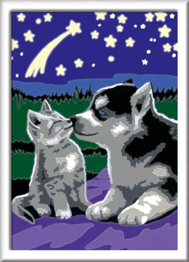 Bild: 4005556278473 | Hund und Katze. Malen nach Zahlen Serie E Brilliant | Spiel | Spiel