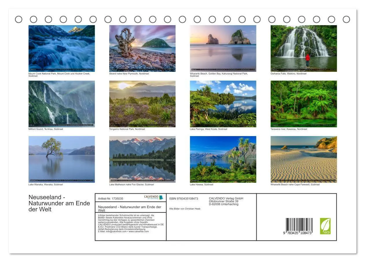 Bild: 9783435108473 | Neuseeland - Naturwunder am Ende der Welt (Tischkalender 2025 DIN...