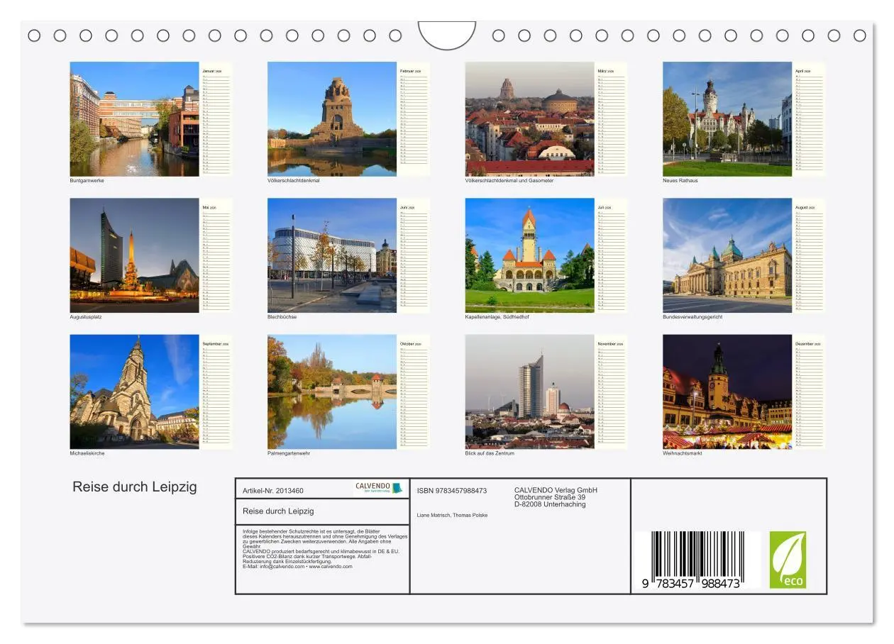 Bild: 9783457988473 | Reise durch Leipzig (Wandkalender 2026 DIN A4 quer), CALVENDO...