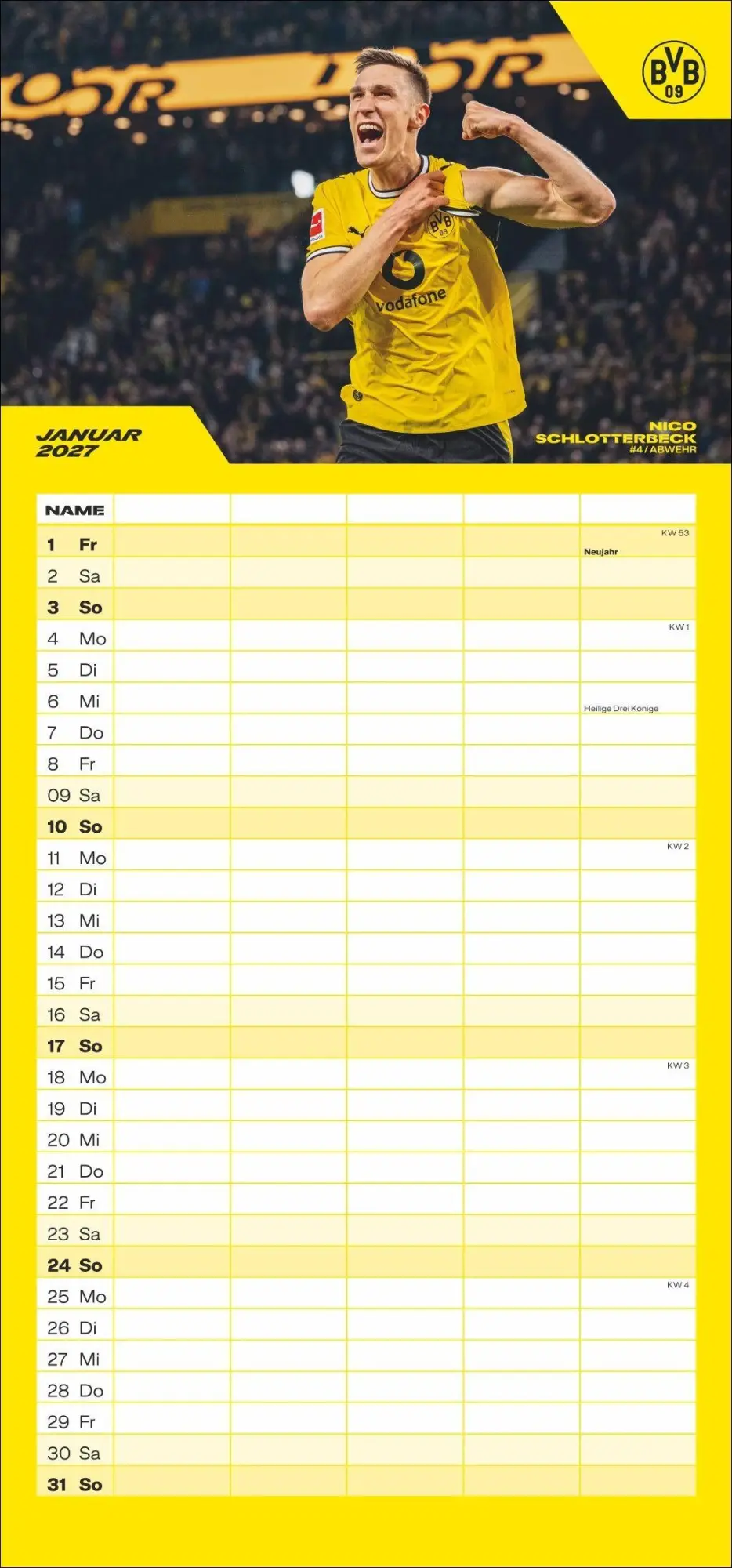 Bild: 9783756418473 | BVB Familienplaner 2027 | Heye | Kalender | Bundesliga Kalender Heye