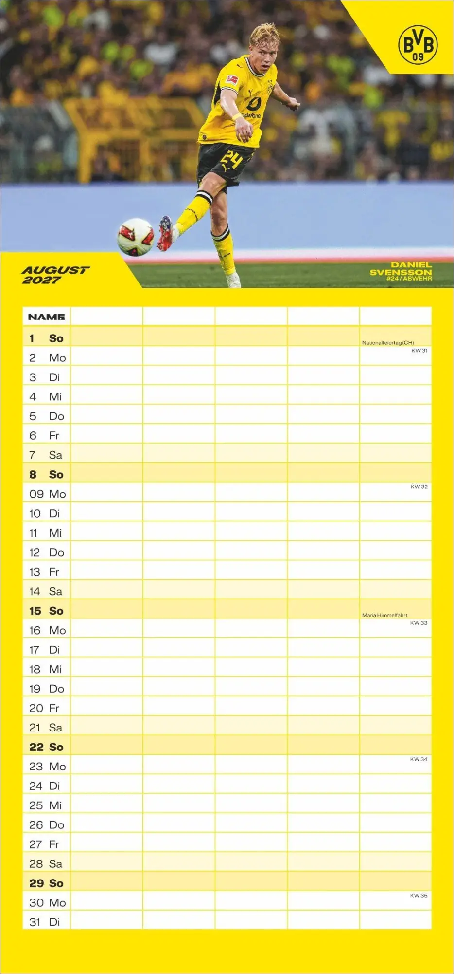 Bild: 9783756418473 | BVB Familienplaner 2027 | Heye | Kalender | Bundesliga Kalender Heye