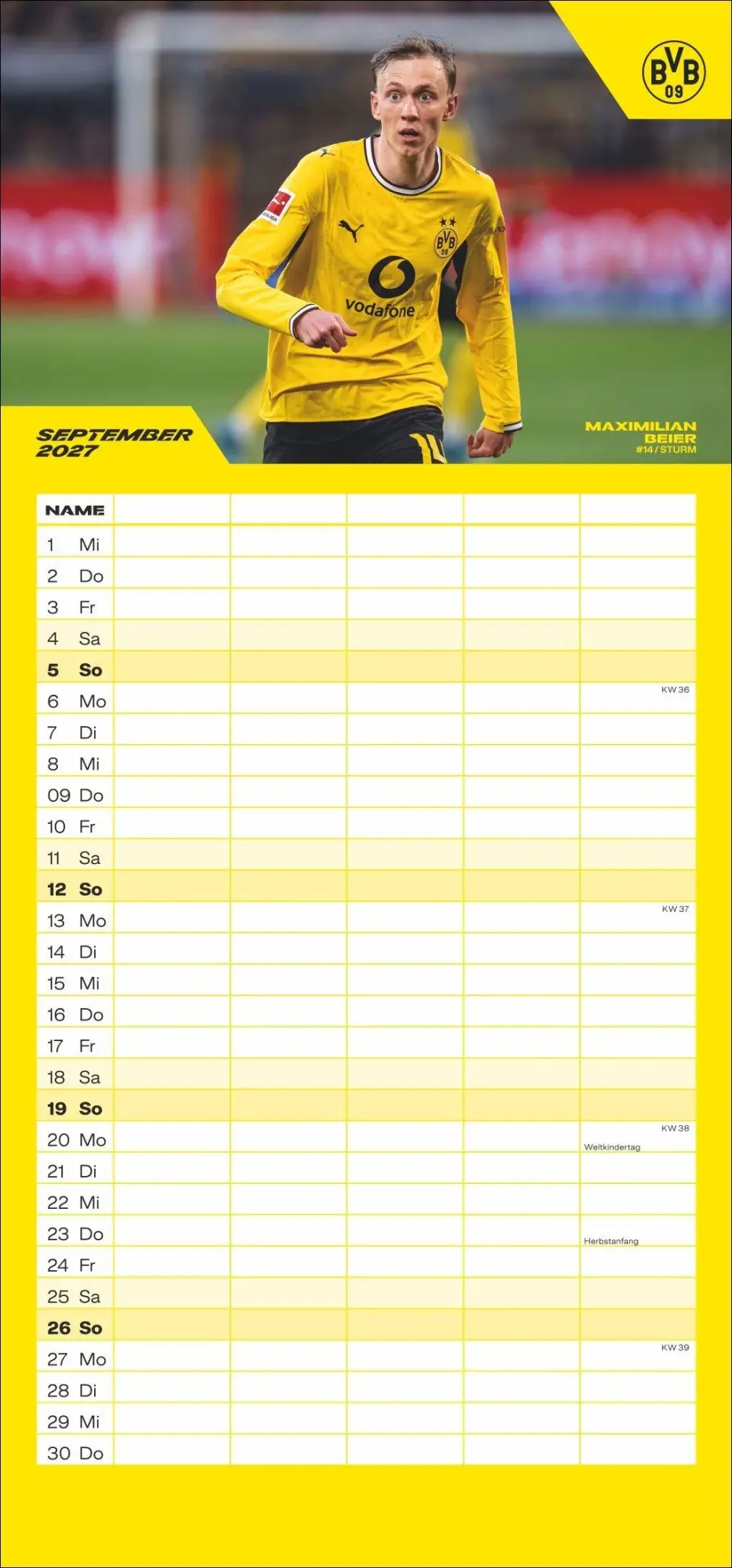Bild: 9783756418473 | BVB Familienplaner 2027 | Heye | Kalender | Bundesliga Kalender Heye