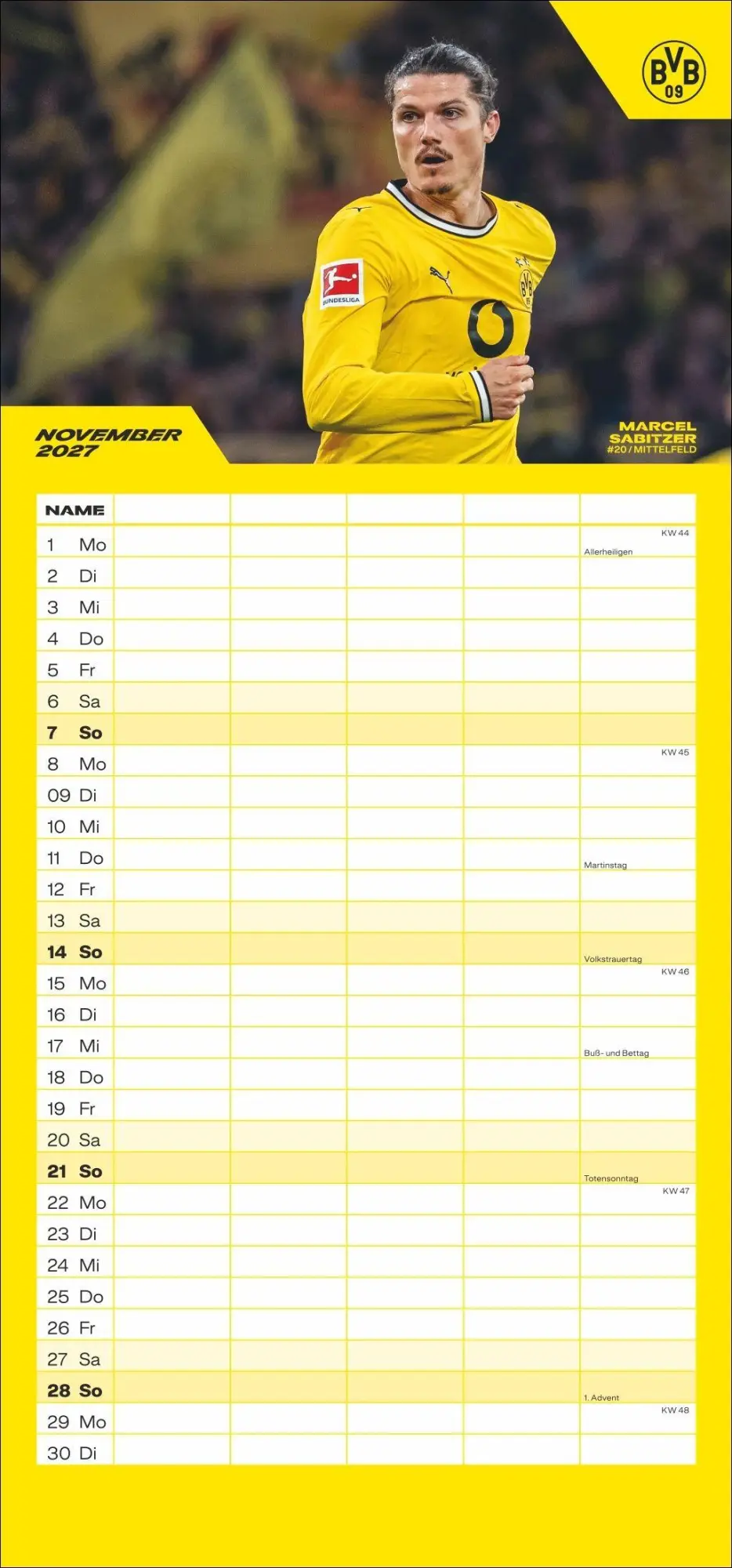 Bild: 9783756418473 | BVB Familienplaner 2027 | Heye | Kalender | Bundesliga Kalender Heye