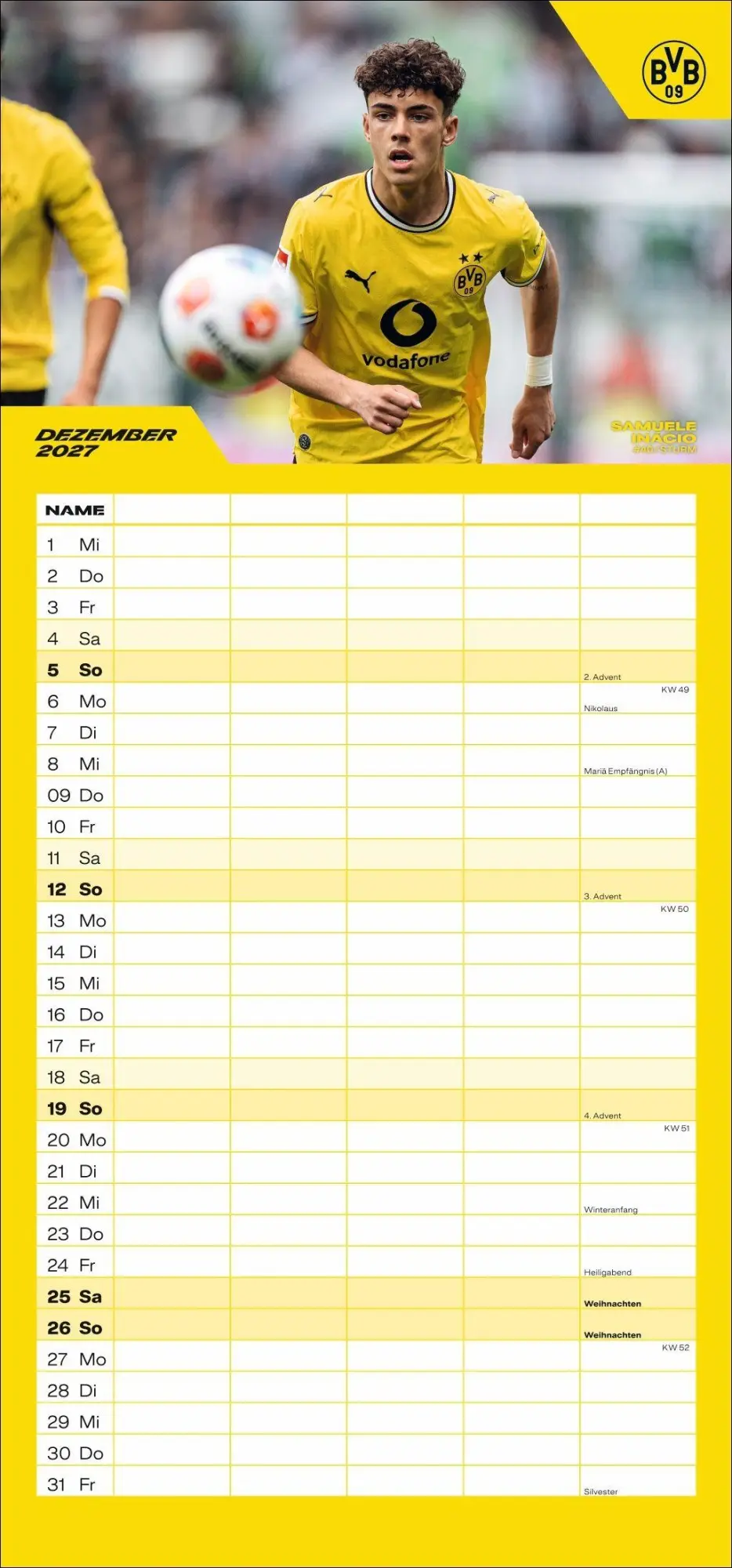 Bild: 9783756418473 | BVB Familienplaner 2027 | Heye | Kalender | Bundesliga Kalender Heye