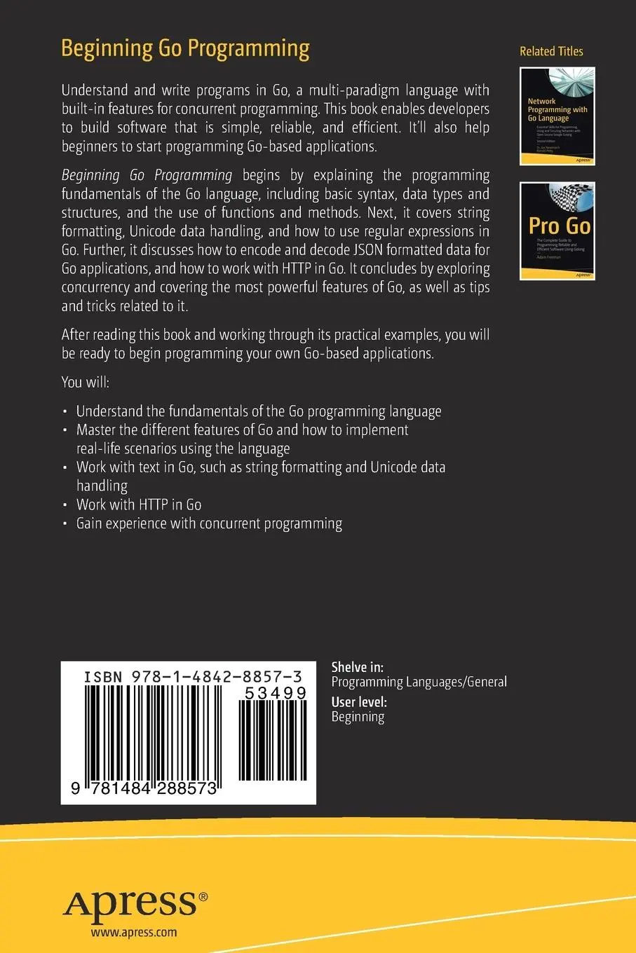 Rückseite: 9781484288573 | Beginning Go Programming | Maryam Zulfiqar (u. a.) | Taschenbuch | xv