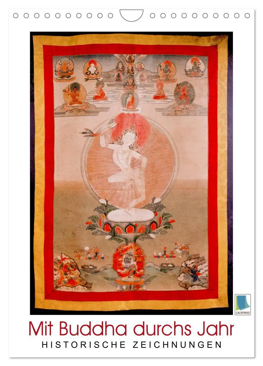 Cover: 9783516448573 | Mit Buddha durchs Jahr: historische Zeichnungen (Wandkalender 2026...