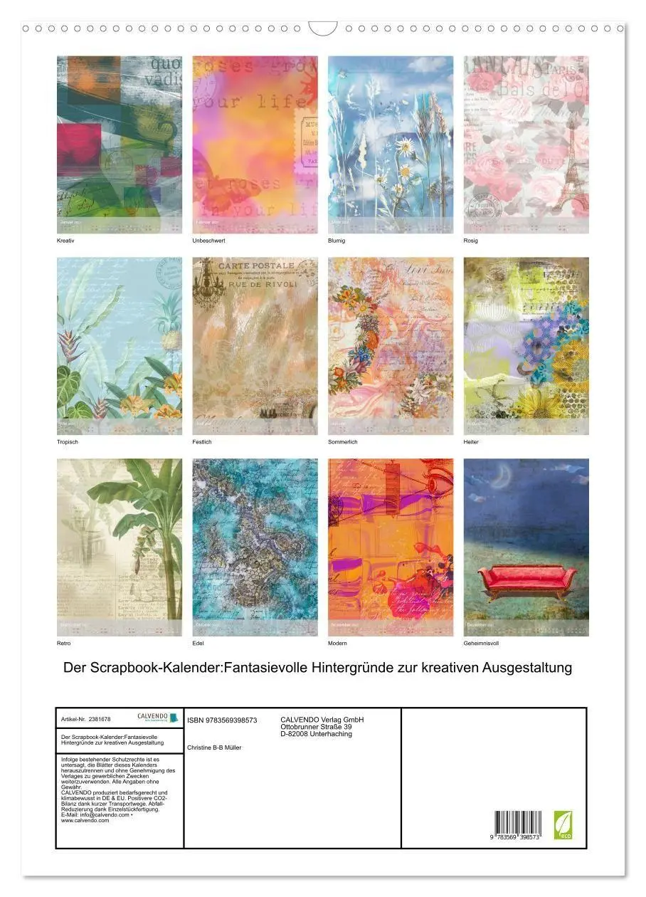 Bild: 9783569398573 | Der Scrapbook-Kalender:Fantasievolle Hintergründe zur kreativen...