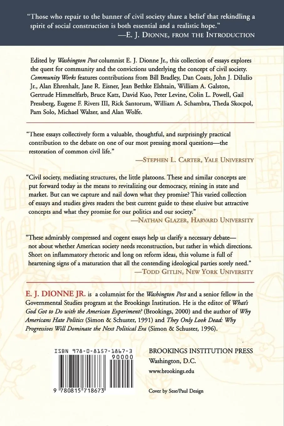 Rückseite: 9780815718673 | Community Works | The Revival of Civil Society in America | Dionne